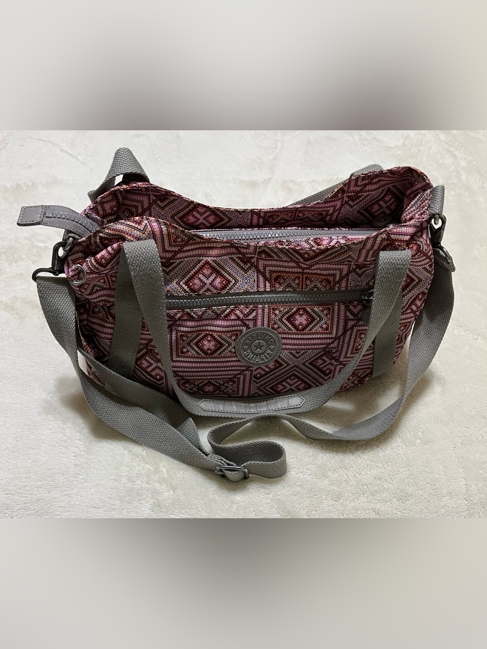 Kipling Overnight Duffel Casual Gym Work Travel Carry Bag Shoulder Strap Double
